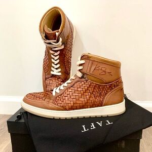 TAFT⚡️RARE Rapido Woven Leather High Top Sneakers
